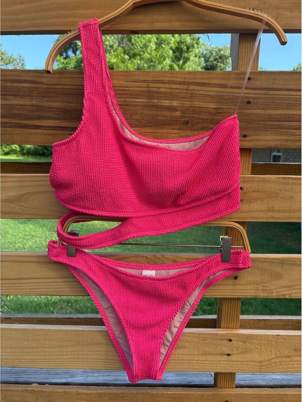 Pacsun Salecro hot pink 2 piece swim suit